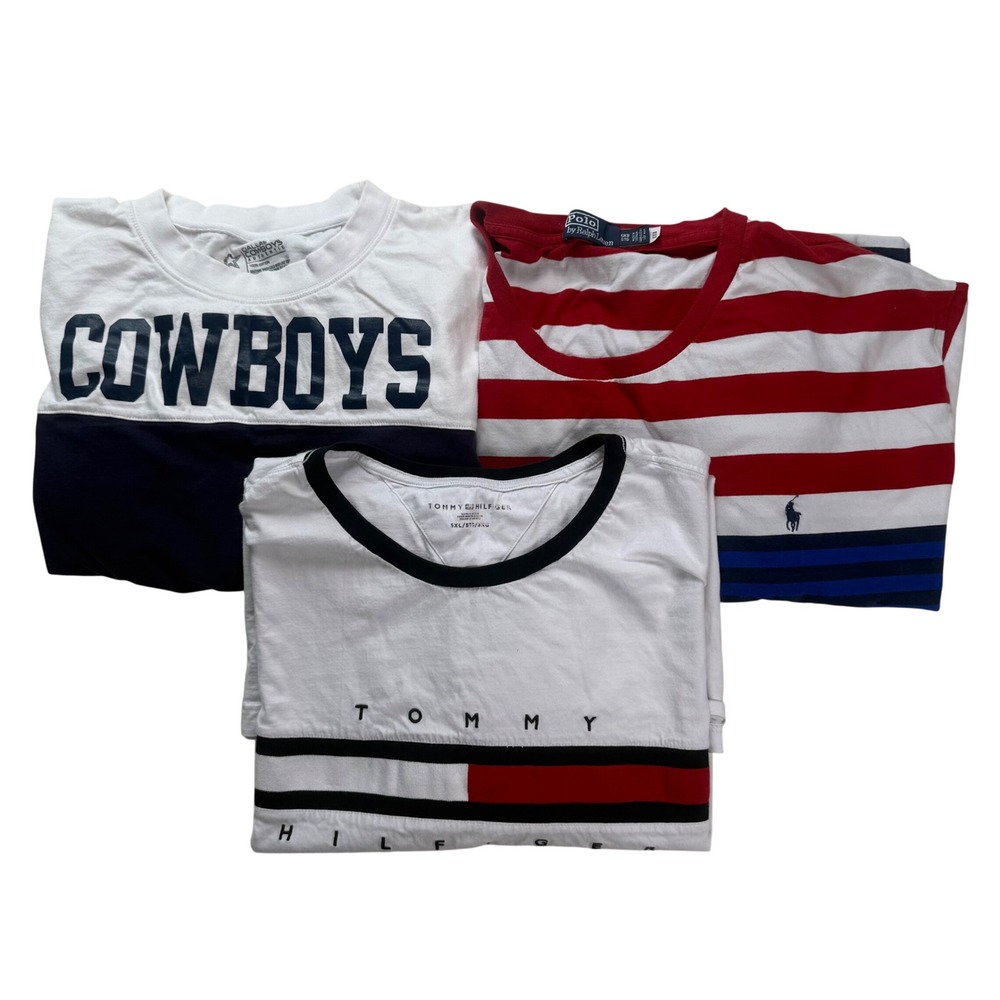 Mens T-Shirt Lot 5XL Polo Ralph Lauren Tommy Hilfiger Dallas Cowboys Big & Tall